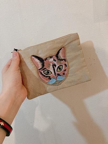 ねね…ミニミニ猫ポーチ…ユキエモン刺繍バルーン 限定色…他２点 感謝価格 SALE ユキエモン 限定生地 刺繍生地 12cmバネ口ポーチ
