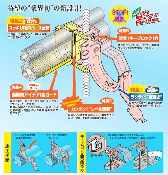 KEPS-N　SCキープハンガー　被覆銅管用（面ガード無）（小袋入） - 空調のことならエアコン部材・空調部材の空調.comエアコンボーイ