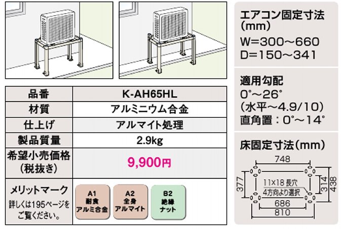 オーケー器材(DAIKIN ダイキン) K-KHS158G 高置台-