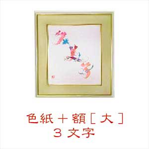 色紙+額[大]+3文字 - 風水開運花文字・お花の文字屋