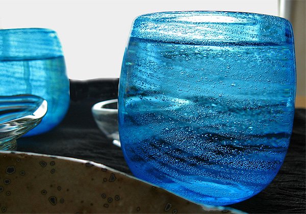 吹きガラス匠工房　松田英吉作　「海の泡タルグラス」