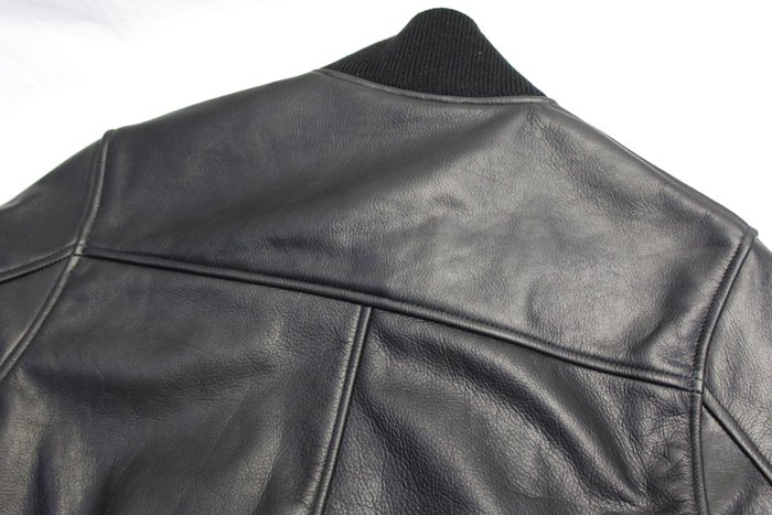 ★GB SPORT / #3923 SLIMFIT COW LEATHER MA-1 BOMBER JACKET ( BLACK ) -  REDWOOD by UNION SQUARE CORP. Estabrished 1979