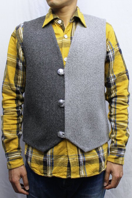 ★CENTINELA TRADITIONAL ARTS / 別注 別注 CRAZY PATTERN CHIMAYO VEST  (CHARCOAL/GRAY/BLACK) - REDWOOD by UNION SQUARE CORP. Estabrished 1979