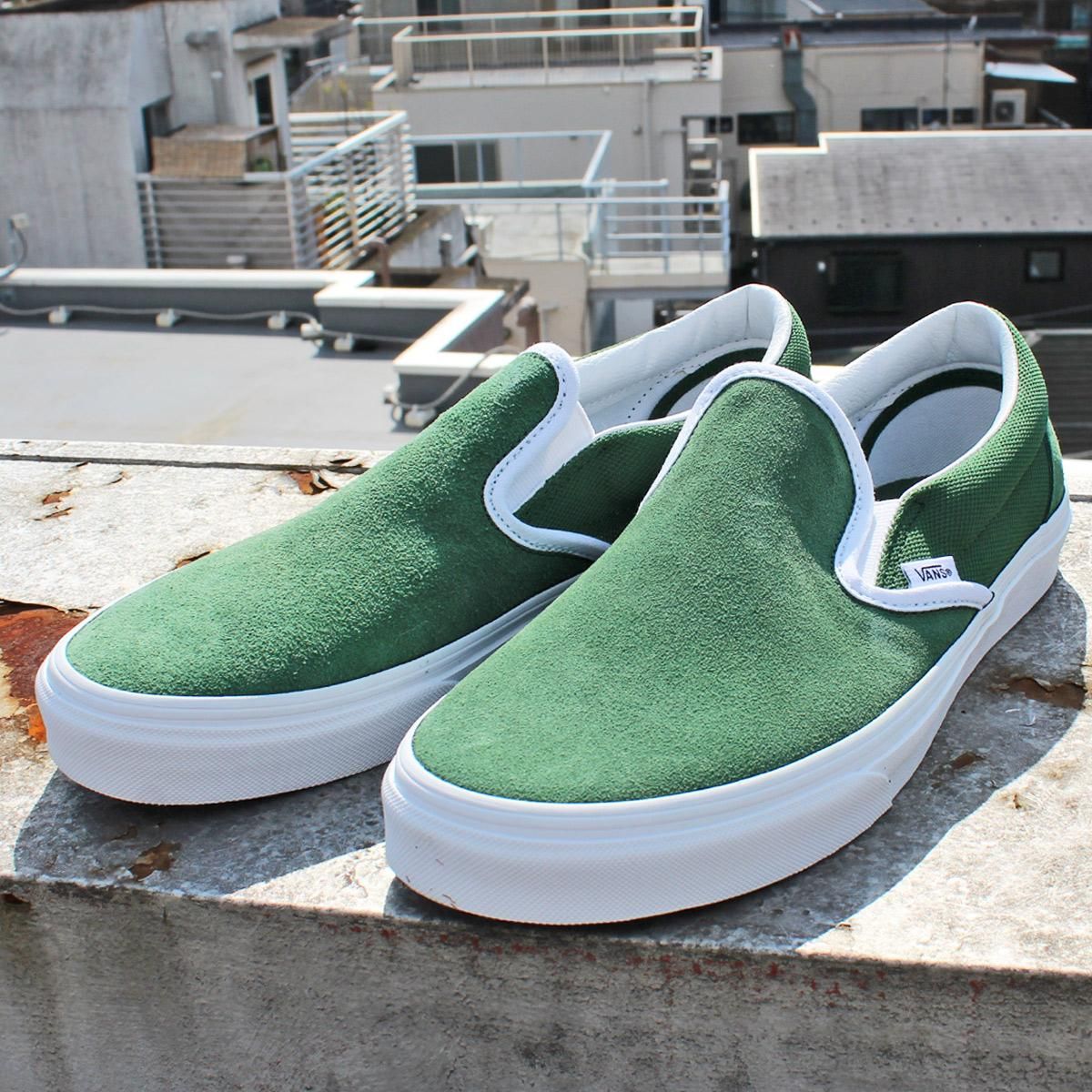 vans スリッポン スウェード 緑 | mawadgroup.com