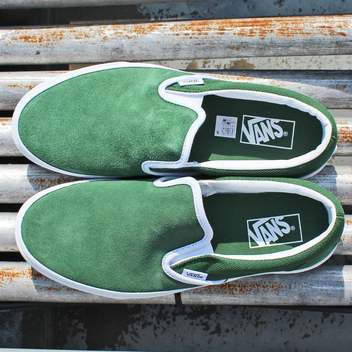 送料無料 VANS ヴァンズ バンズ CLASSIC SLIP-ON クラシック スリッポン　SUEDE × CANVAS スエード × キャンバス　 VANS CLUB GREEN　VN0A7Q5DY9H