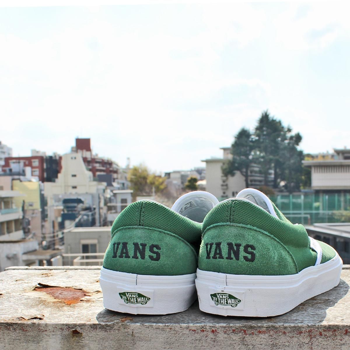 送料無料 VANS ヴァンズ バンズ CLASSIC SLIP-ON クラシック スリッポン　SUEDE × CANVAS スエード × キャンバス　 VANS CLUB GREEN　VN0A7Q5DY9H