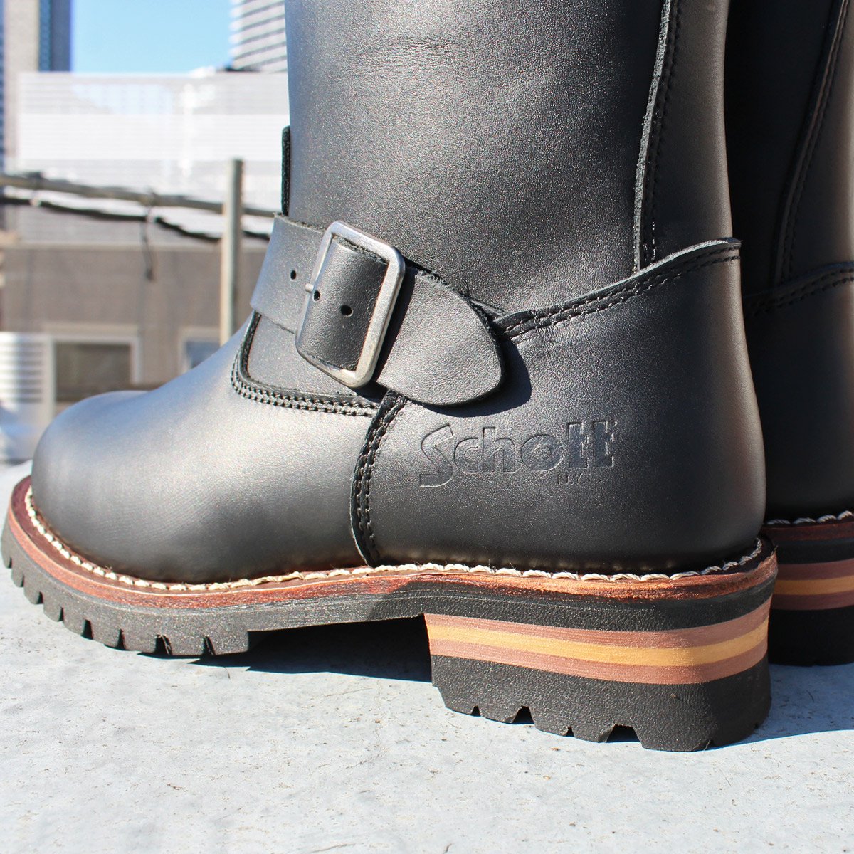 送料無料 Schott ショット S23001 ENGINEER BOOTS エンジニア ブーツ 本革 バイカー ワークブーツ