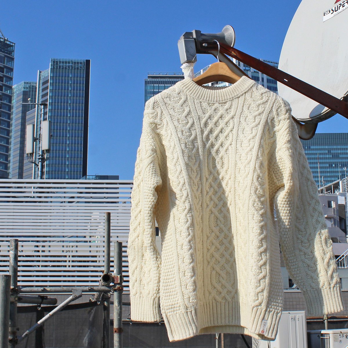 送料無料 MARS KNITWEAR マーズ ニットウエア BRITISH WOOL100% ARAN SWEATER ブリティッシュ ウール アラン  セーター MADE IN BRITAIN