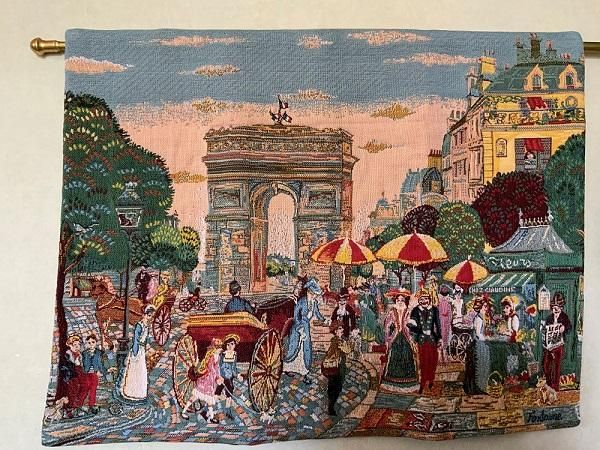 ゴブラン織り　タペストリー　壁掛け　ベルギー　ブリュージュの街並み　希少 美品 ゴブラン織り タペストリー 壁掛け ベルギー ブリュージュの