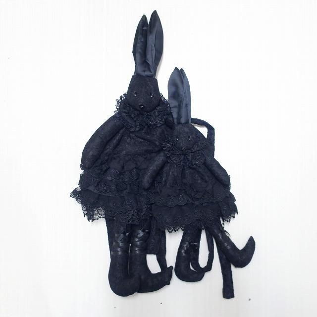 再入荷】うさぎショルダー,ブラック,うさぎレースバッグ黒