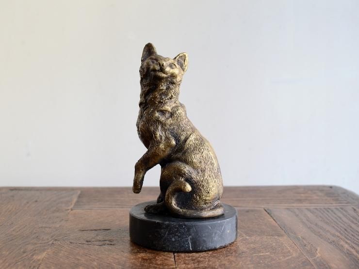 アンティーク 猫モチーフ ブロンズオブジェ（H15cm）｜アンティーク雑貨｜CHELSEA antique＆decoration（チェルシー）