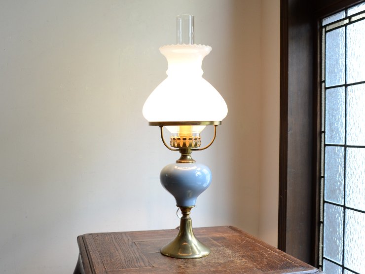 オイルランプ型 陶器テーブルランプ（H48cm）｜アンティーク照明・ランプ｜CHELSEA antique＆decoration（チェルシー）