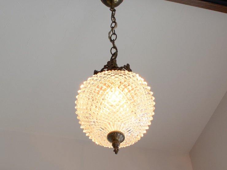 パイナップルカットガラスペンダントランプ｜アンティーク照明・ランプ｜CHELSEA antique＆decoration（チェルシー）