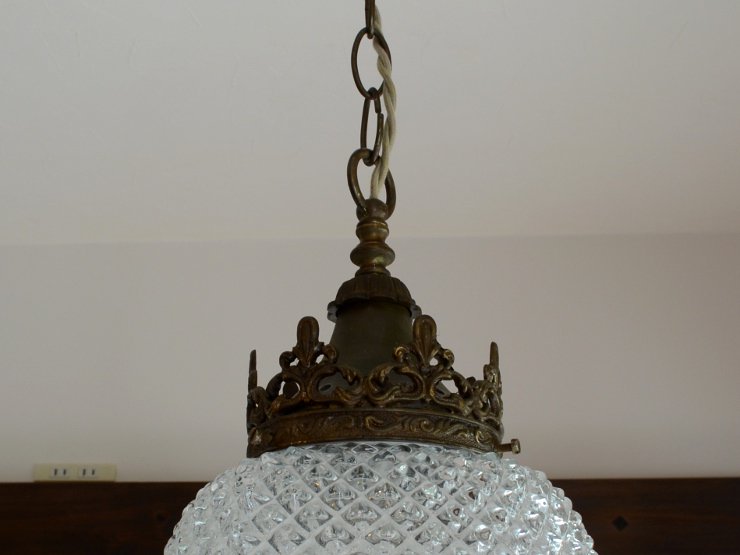 パイナップルカットガラスペンダントランプ｜アンティーク照明・ランプ｜CHELSEA antique＆decoration（チェルシー）