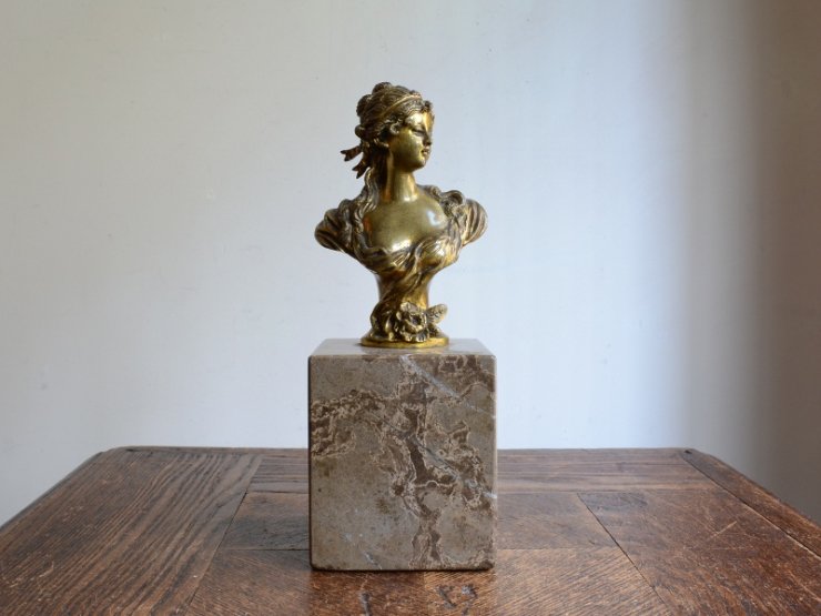 彫刻 ブロンズ オブジェ 女性 アンティーク-