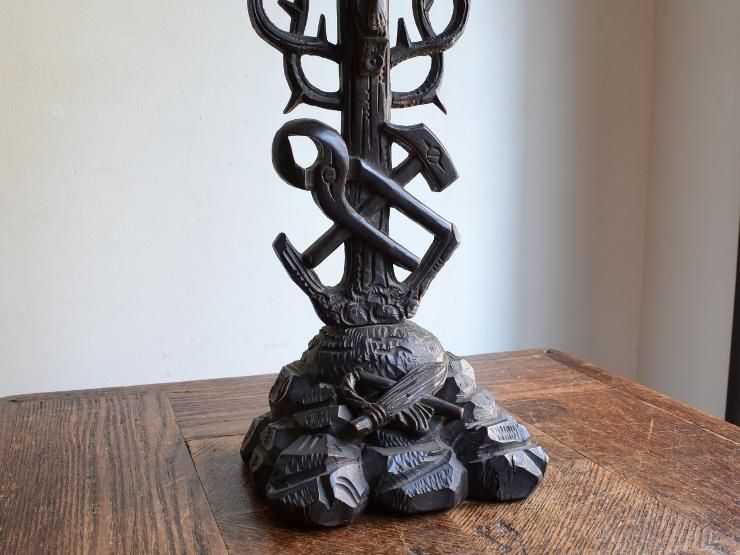 アンティーク 木製クロス（十字架） 卓上オブジェ（H41cm