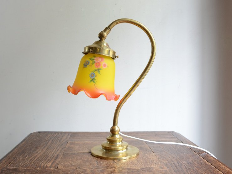 ヴィンテージ フリルガラス付きテーブルランプ｜アンティーク照明・ランプ｜CHELSEA antique＆decoration（チェルシー）