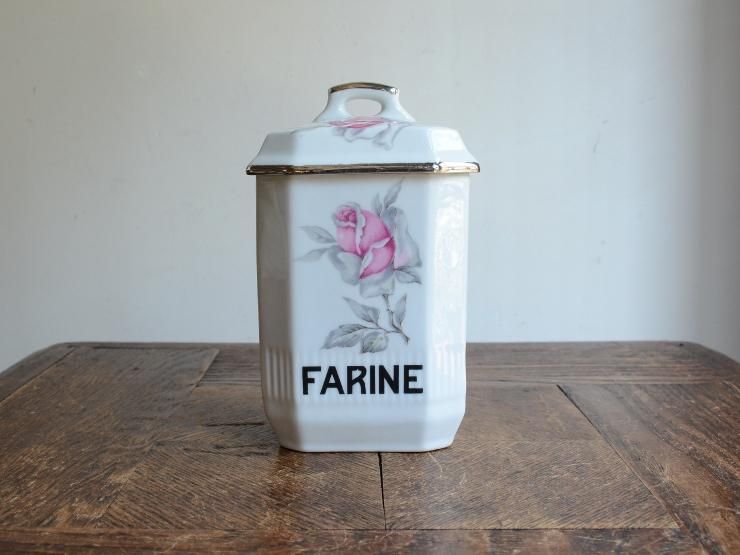 アンティーク 陶器 キャニスター（FARINE)｜ CHELSEAマルシェ