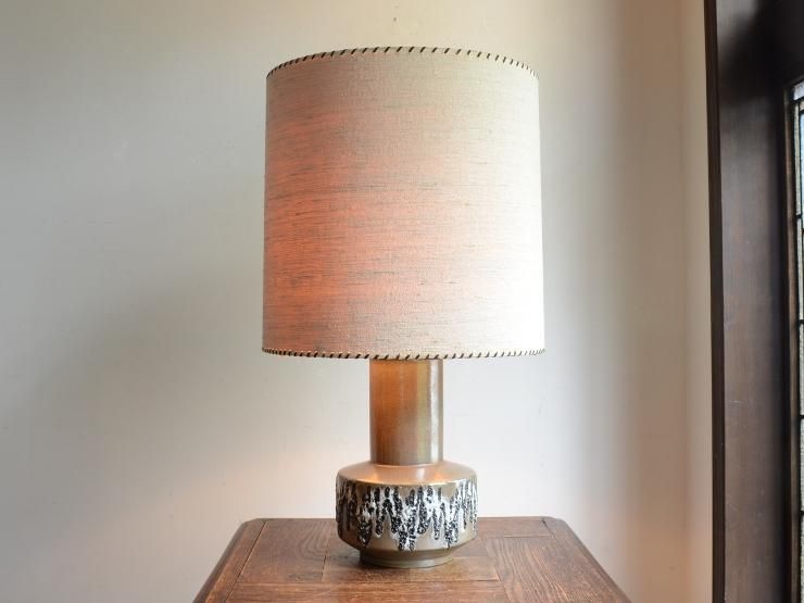 ★アンティーク　テーブルランプ　デスクランプ　陶器 ヴィンテージ 陶器 テーブルランプ (52.5cm)｜アンティーク照明