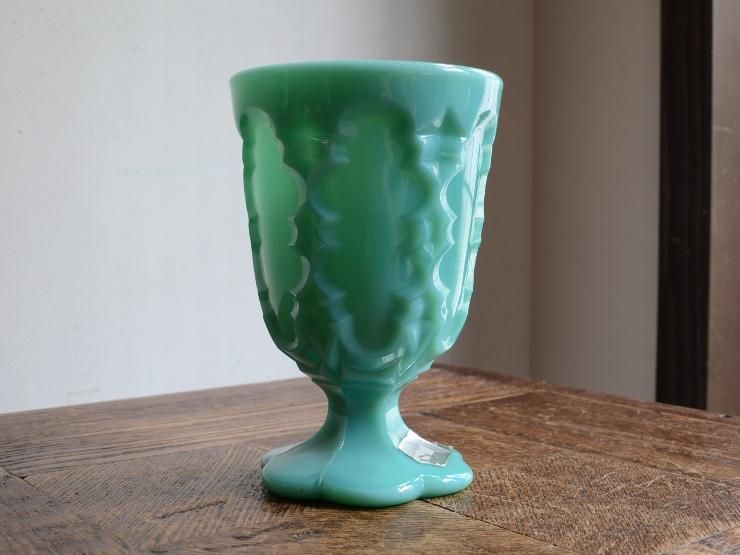 ITALY オパリンガラス フラワーベース（H26.5cm）｜アンティーク