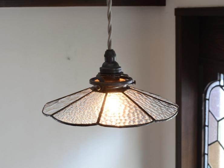 【中古品】グラスルーツ　ステンドグラスシェード アンバー系 中古品】グラスルーツ ステンドグラスシェード アンバー系 中古