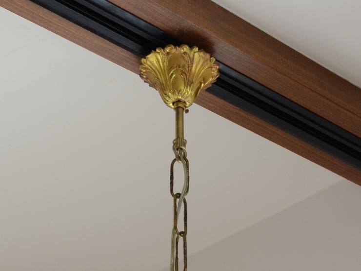 クリスタルガラス 5灯真鍮シャンデリア｜アンティーク照明・ランプ