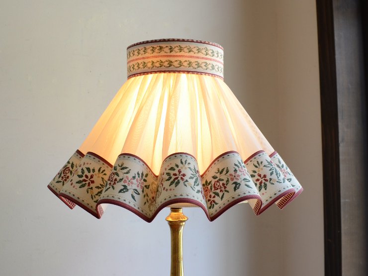 プリーツシェード 真鍮テーブルランプ（H37cm）｜アンティーク照明・ランプ｜CHELSEA antique＆decoration（チェルシー）