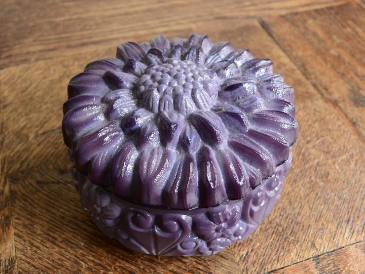 アンティーク ガラス器 小物入れ パープル ヴィンテージ パープル ガラス小物入れ｜アンティーク雑貨｜CHELSEA