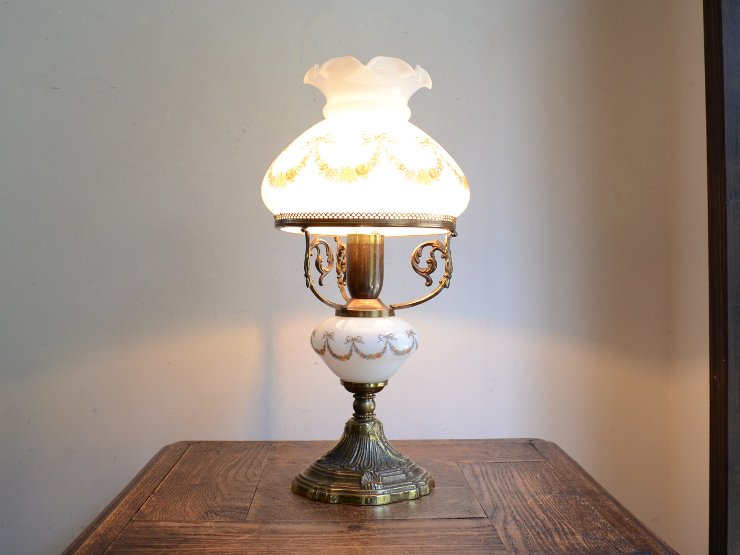 オイルランプ型 ガラステーブルランプ（H36cm）｜アンティーク照明・ランプ｜CHELSEA antique＆decoration（チェルシー）
