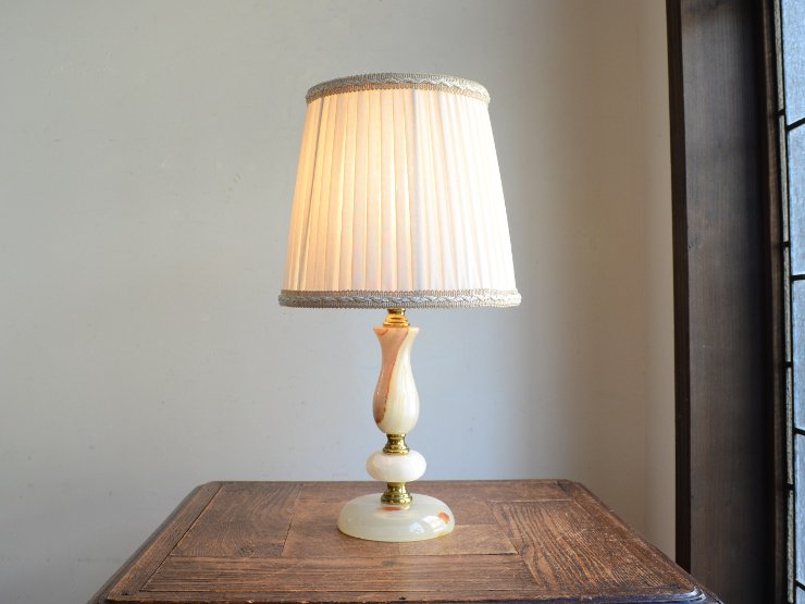 プリーツシェード マーブル テーブルランプ（H37cm）｜アンティーク照明・ランプ｜CHELSEA antique＆decoration（チェルシー）