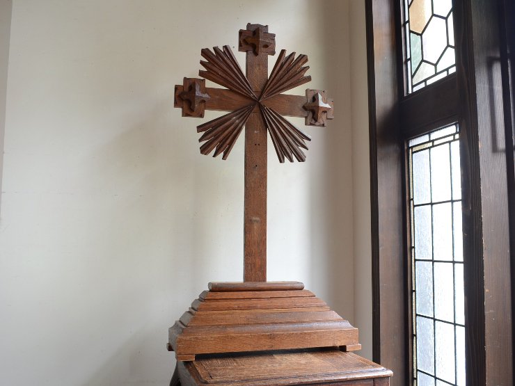 アンティーク 木製クロス（十字架）オブジェ（H89cm）｜アンティーク