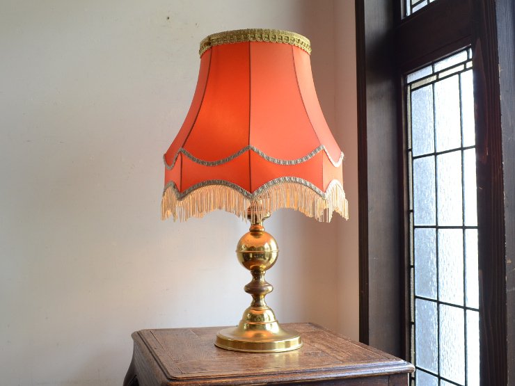 フリンジシェード 真鍮テーブルランプ（H57cm）｜アンティーク照明