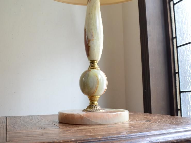 ✳︎メッシ✳︎vintage lampテーブルランプ✨パニエシェード✖️大理石 ✳︎メッシ✳︎vintage lampテーブルランプ✨パニエシェード