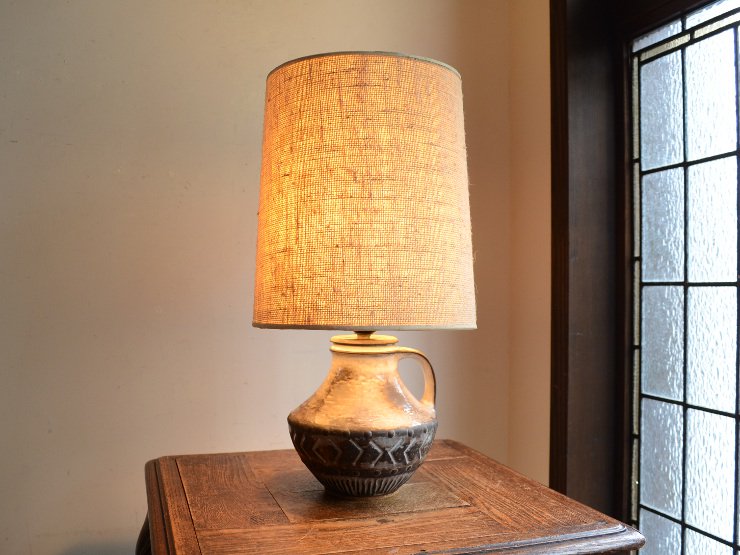 ヴィンテージ 陶器 テーブルランプ (H42.5cm)｜アンティーク照明