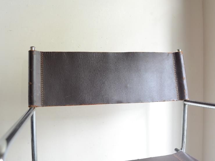 ヴィンテージデザイン レザー折り畳みチェア｜アンティーク家具