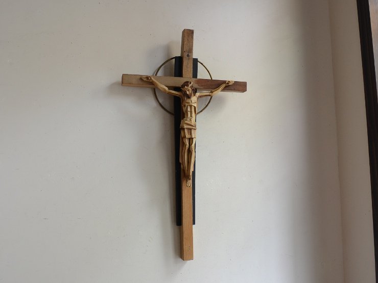 アンティーク アイボリー クロス 十字架 木製 セルロイド キリスト-