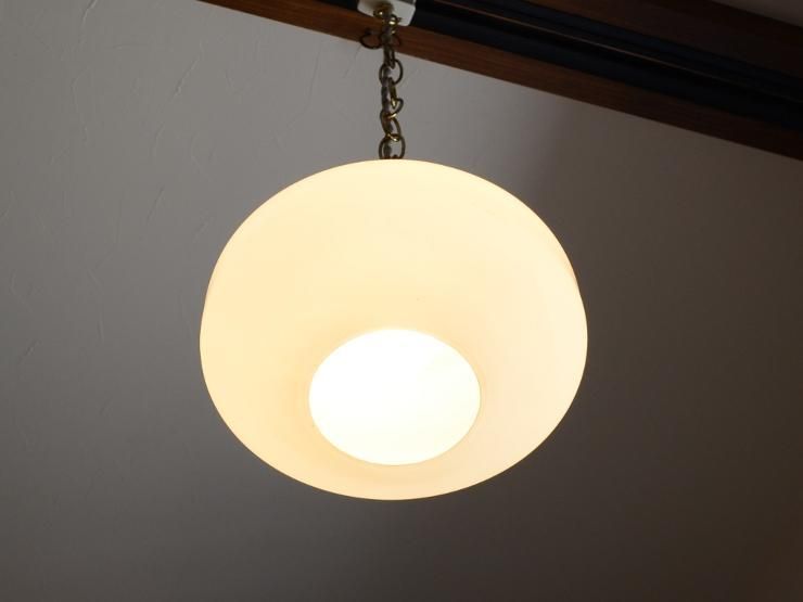 ヴィンテージ ホワイトガラス ペンダントランプ｜アンティーク