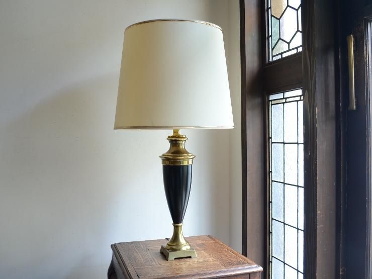 ヴィンテージ テーブルランプ　シェードランプ　照明　ライト　アンティーク ヴィンテージ シェード付き 真鍮テーブルランプ（H76cm