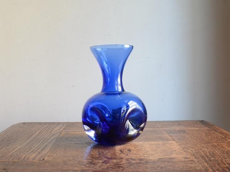 ヴィンテージ ガラス フラワーベース (H14.5cm)｜アンティーク雑貨