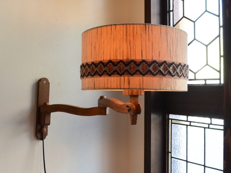 ヴィンテージ シェード付木製アームウォールランプ アンティーク照明 ランプ Chelsea Antique Decoration チェルシー
