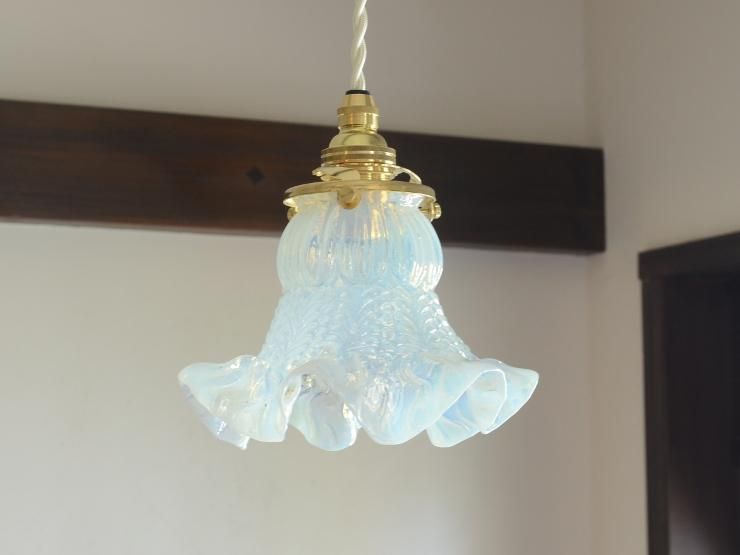 オパルセントガラス照明 ブルーオパールセントガラス ペンダントライト