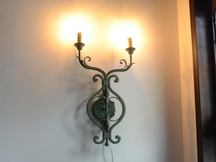 ヴィンテージ アイアン 2灯ウォールランプ｜アンティーク照明・ランプ
