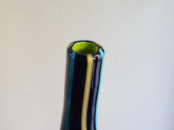 ヴィンテージ ストライプ ガラスフラワーベース (H36cm)｜アンティーク雑貨｜CHELSEA antique＆decoration（チェルシー）