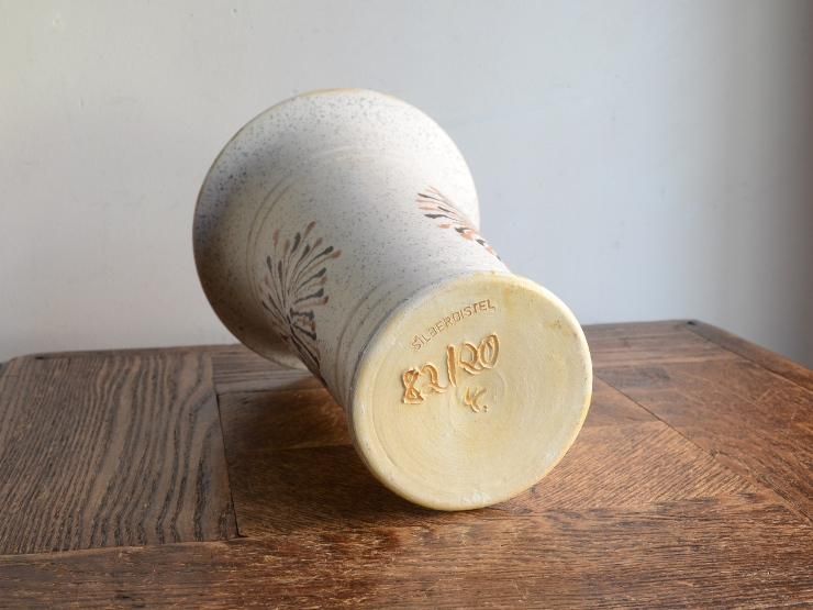 ヴィンテージ 陶器フラワーベース（H20.5cm）｜アンティーク雑貨