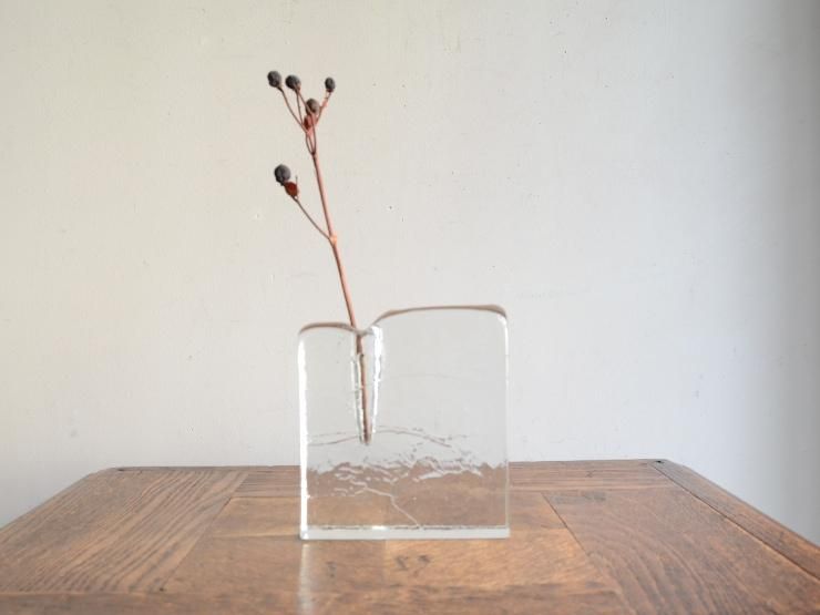 ヴィンテージ ガラス フラワーベース (H11cm)｜アンティーク雑貨