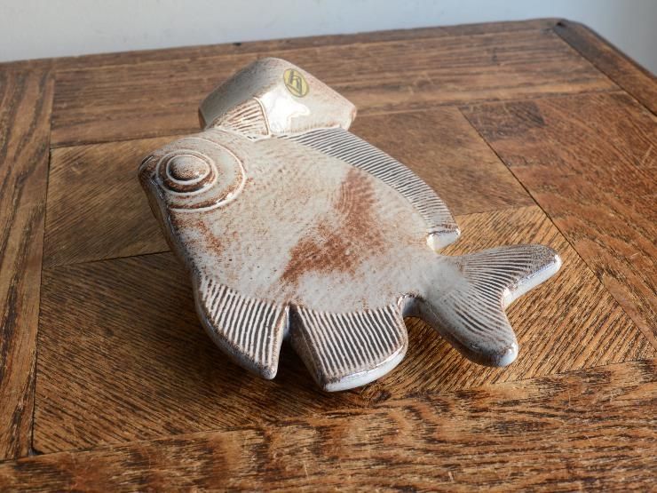 フランスビンテージ壁掛け セラミックフィッシュ 陶器 魚