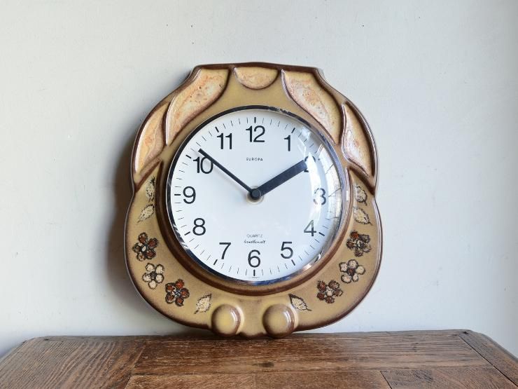 陶器 掛け時計 壁掛け時計 GLAZED CLOCK 陶器時計 フック付 Z-01 Z-02 Z-03 Z