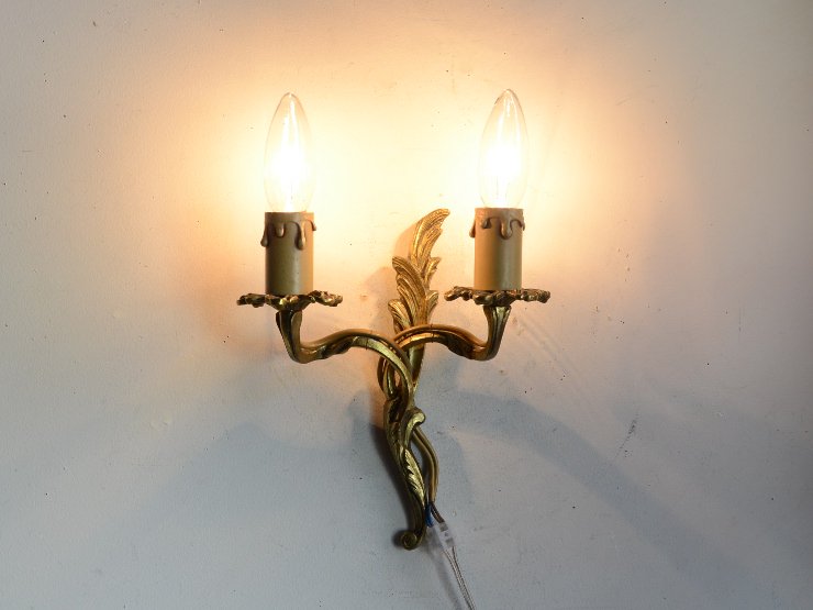 ヴィンテージ 真鍮2灯ウォールランプ｜アンティーク照明・ランプ
