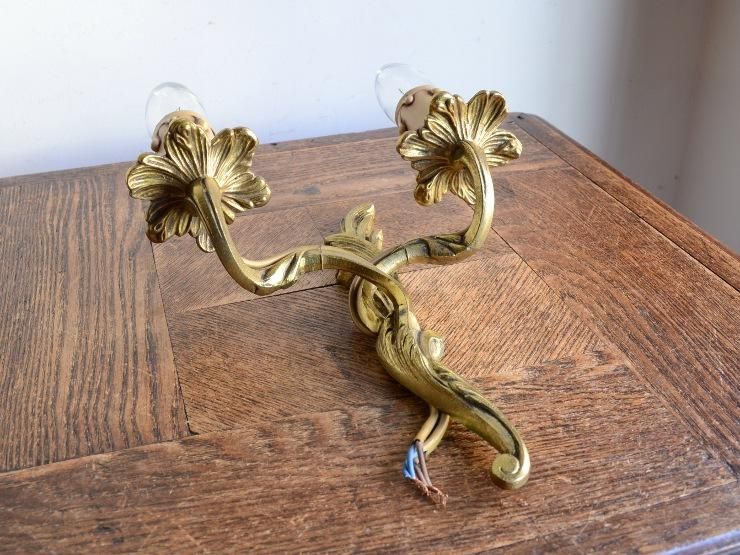 ヴィンテージ　アンティーク　クルミ割り　イングランド製　ビンテージ　真鍮　妖精 ヴィンテージ 真鍮2灯ウォールランプ｜アンティーク照明・ランプ