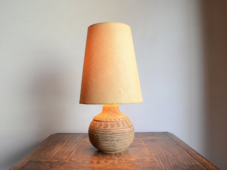 ヴィンテージ 陶器 テーブルランプ (H30.5cm)｜アンティーク照明 